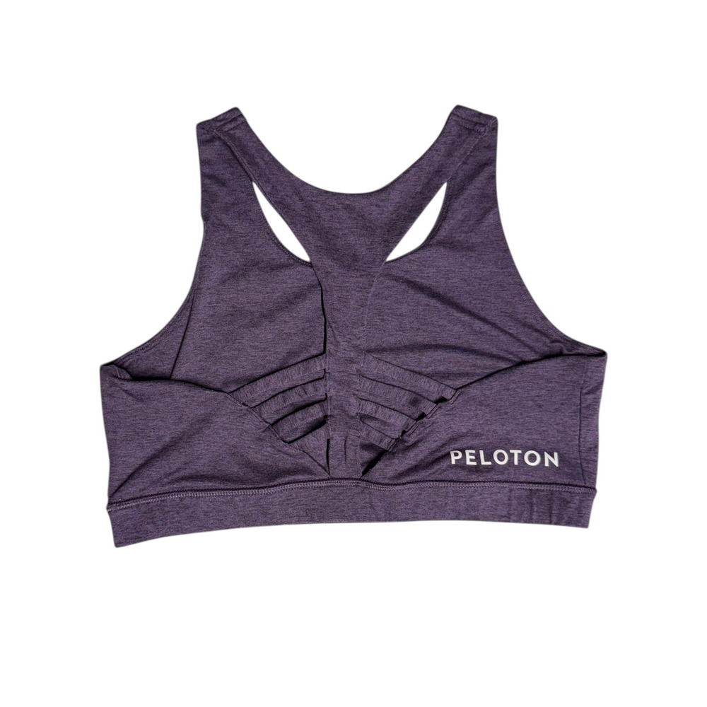 Peloton Womens Move Mission Strappy Sports‎ Bra XL Heathered Purple Athletic